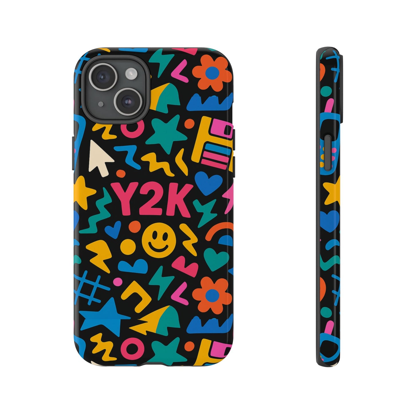 vibrant y2k design 3d wrap protective phone case for unique style and fashion accessory compatible with iphone 13, 14, 15 & 16 – all models including pro, pro max & plus