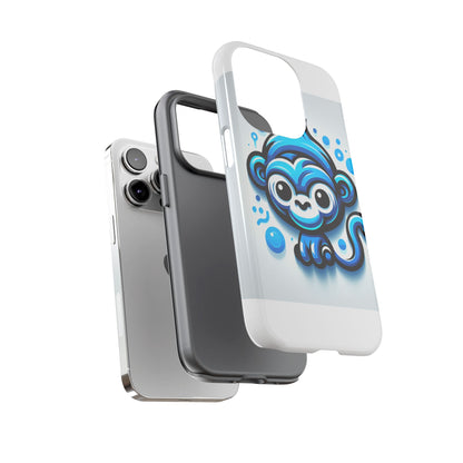 Vibrant 3D Wrap Protective Phone Case with Fun Blue Monkey Design – Stylish Accessory for Men and Women – Compatible with iPhone 13, 14, 15 & 16 – All Models Including Pro, Pro Max & Plus