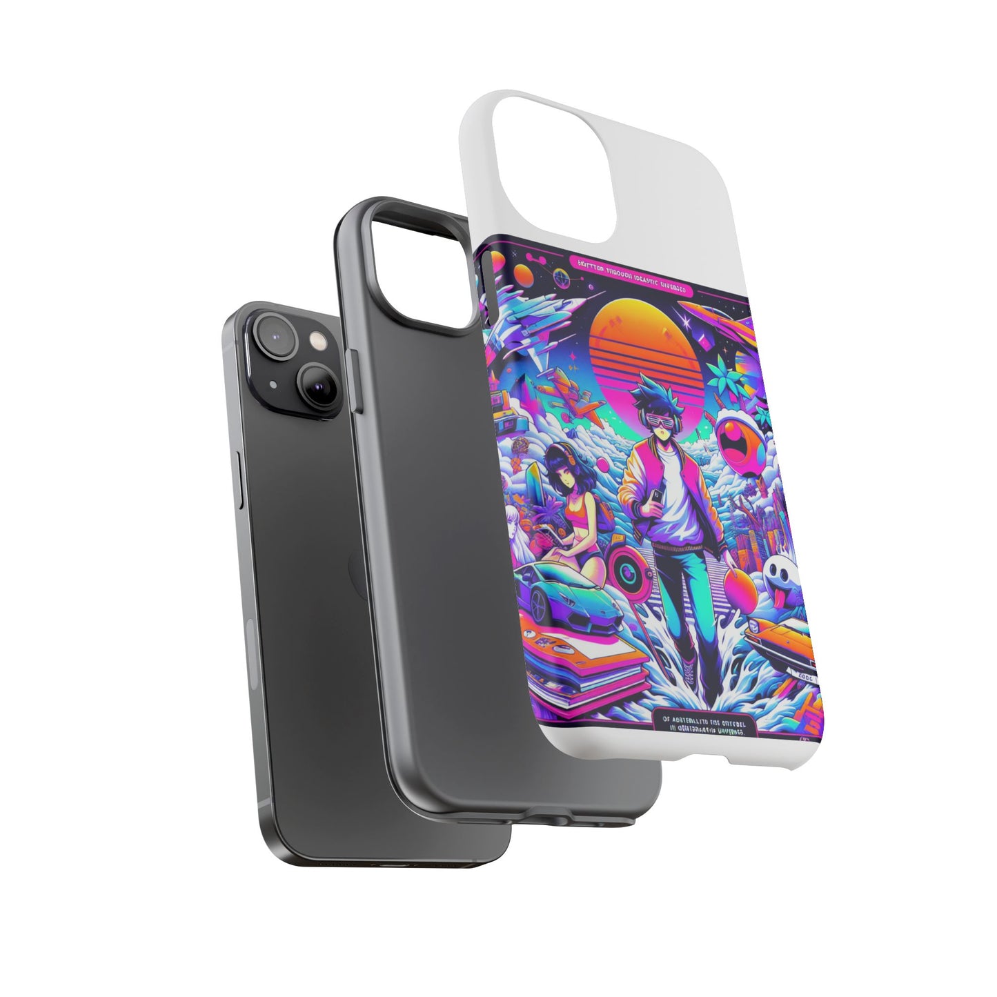 skibidiverse traveller protective phone case with 3d wrap design, durable uv protection, shock absorption for anime and comic culture fans