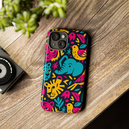 Vibrant 3D Animal Print Protective Phone Case Colourful Design for Stylish Protection Compatible with iPhone 13, 14, 15 & 16 – all models including Pro, Pro Max & Plus