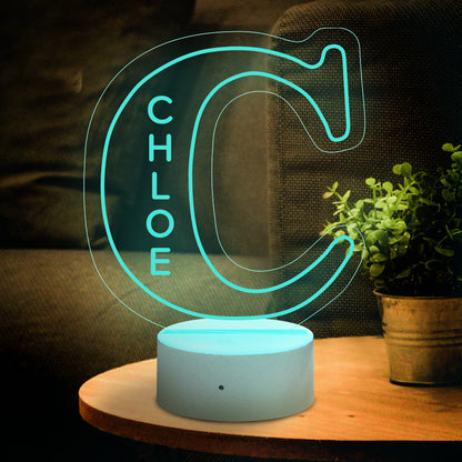A-Z 26 Letters Led Lamp Custom Name Night Light for Kids, Colour Changing Acrylic Night Light, Personalised Bedroom Decor, Gift for Him or Her