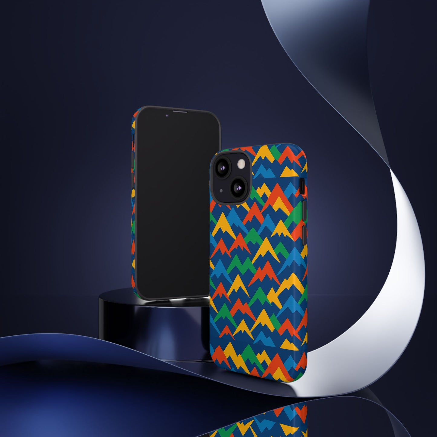 vibrant 3d mountain design phone case for stylish protection – unique accessory compatible with iphone 13, 14, 15 & 16 – all models including pro, pro max & plus