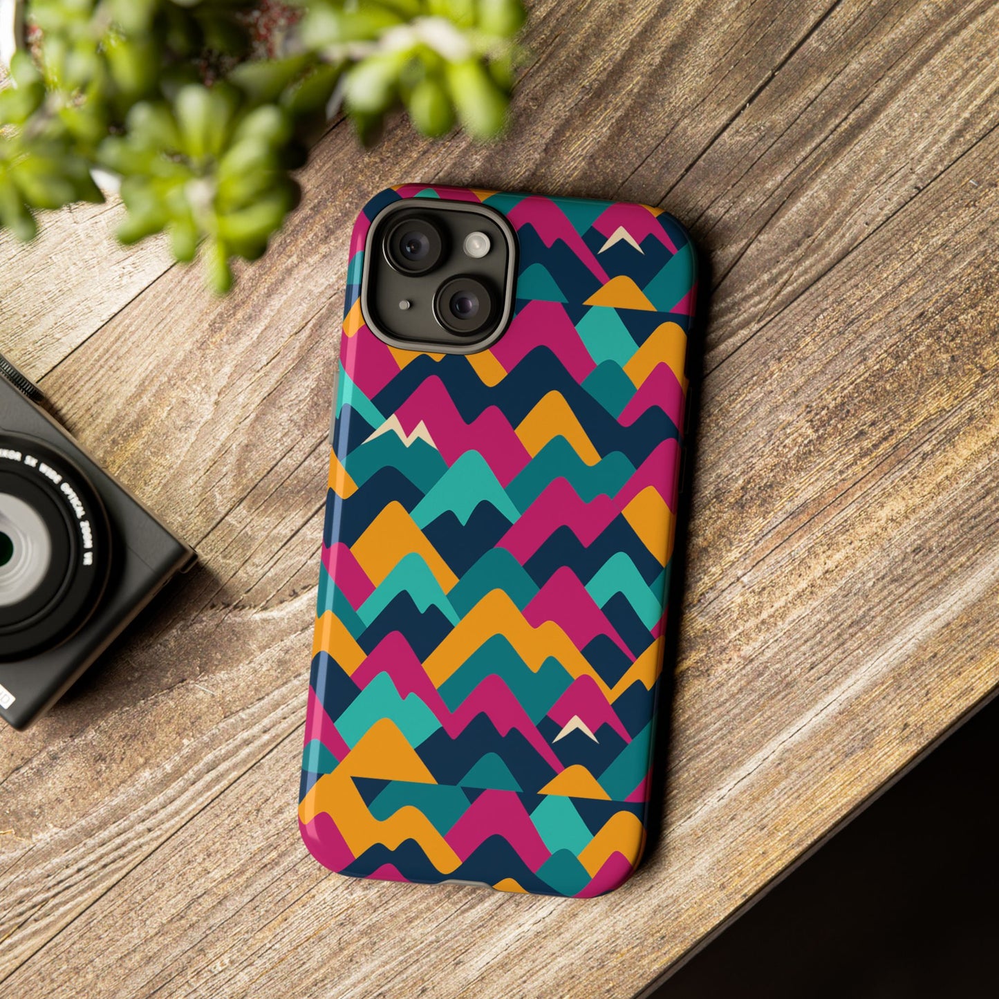 vibrant 3d geometric protective phone case for unisex, stylish smartphone accessory with playful design, compatible with iphone 13, 14, 15 & 16 – all models including pro, pro max & plus