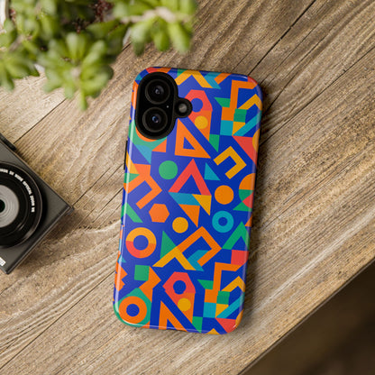 Multicolour Geometric 3D Wrap Protective Phone Case – Vibrant Accessory for Creative Individuals Compatible with iPhone 13, 14, 15 & 16 – all models including Pro, Pro Max & Plus