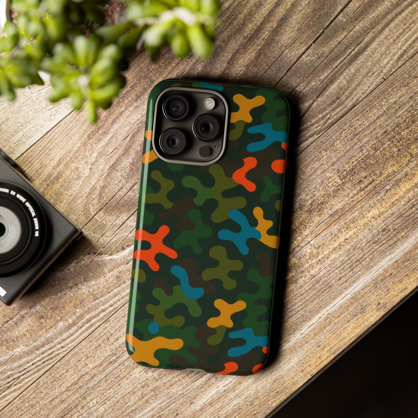 multicolour camouflage 3d wrap protective phone case stylish design for men and women stylish protection compatible with iphone 13, 14, 15 & 16 – all models including pro, pro max & plus