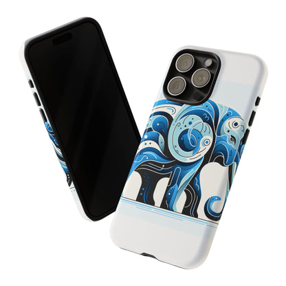 Vibrant 3D Blue Elephant Design Protective Phone Case – Unique Abstract Art Style for Stylish Protection Compatible with iPhone 13, 14, 15 & 16 – all models including Pro, Pro Max & Plus