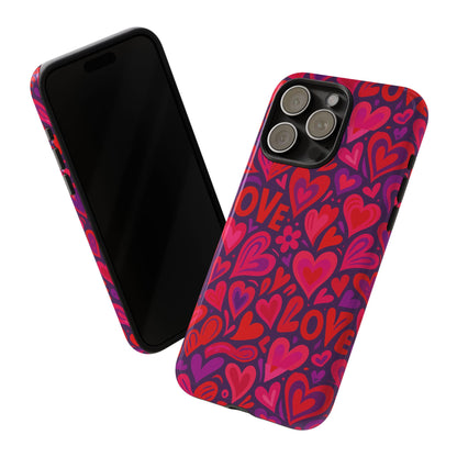Multicolour 3D Heart Pattern Protective Phone Case for Smartphones – Vibrant Design for Stylish Protection, Compatible with iPhone 13, 14, 15 & 16 – all models including Pro, Pro Max & Plus