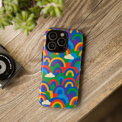Multicolour 3D Rainbow Phone Case for Trendy Men and Women Unique Playful Design Stylish Protection Compatible with iPhone 13, 14, 15 & 16 – all models including Pro, Pro Max & Plus