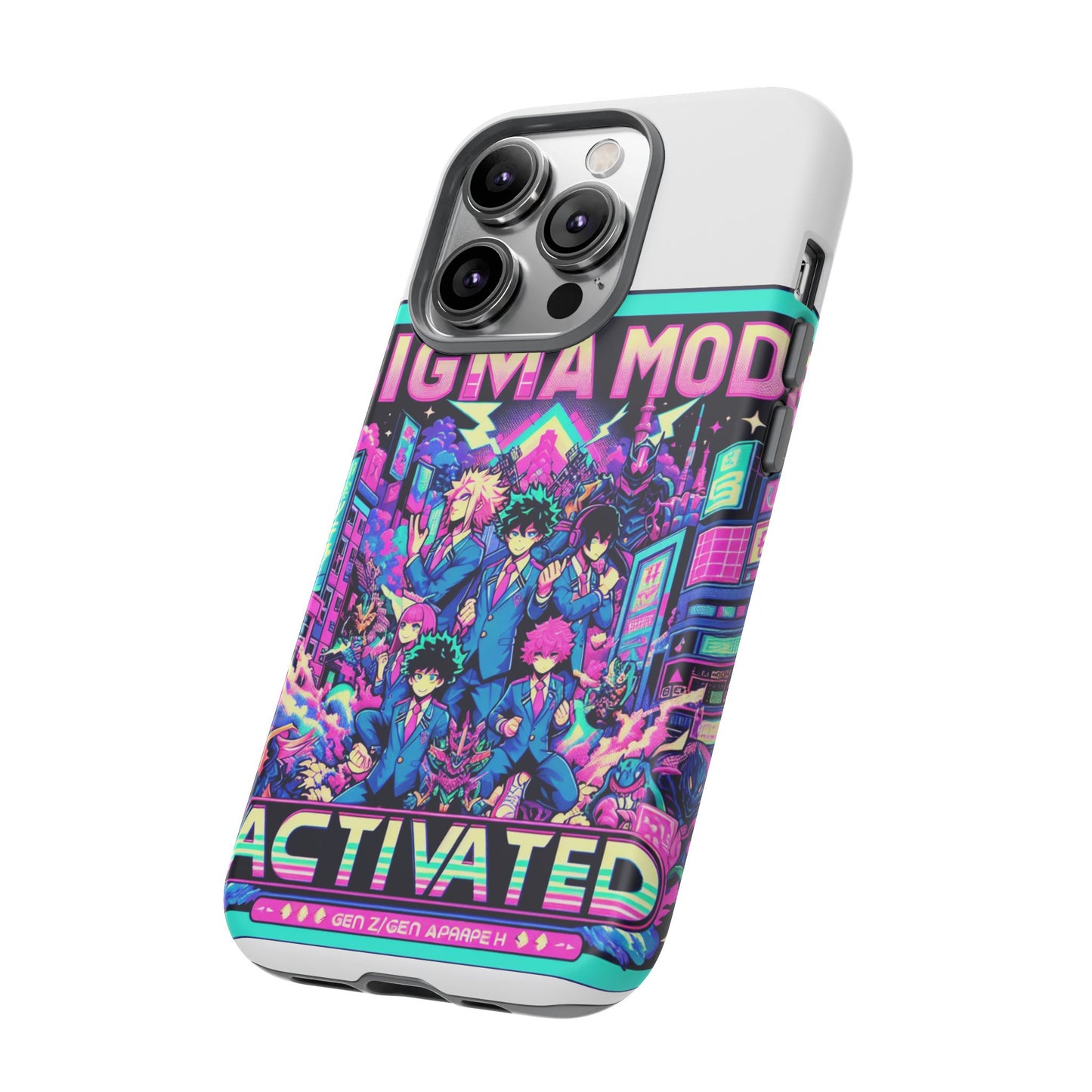 vibrant sigma mode activated protective phone case for anime lovers, 3d wrap design, durable tpu silicone, uv protected, stylish drop protection, gift for friends