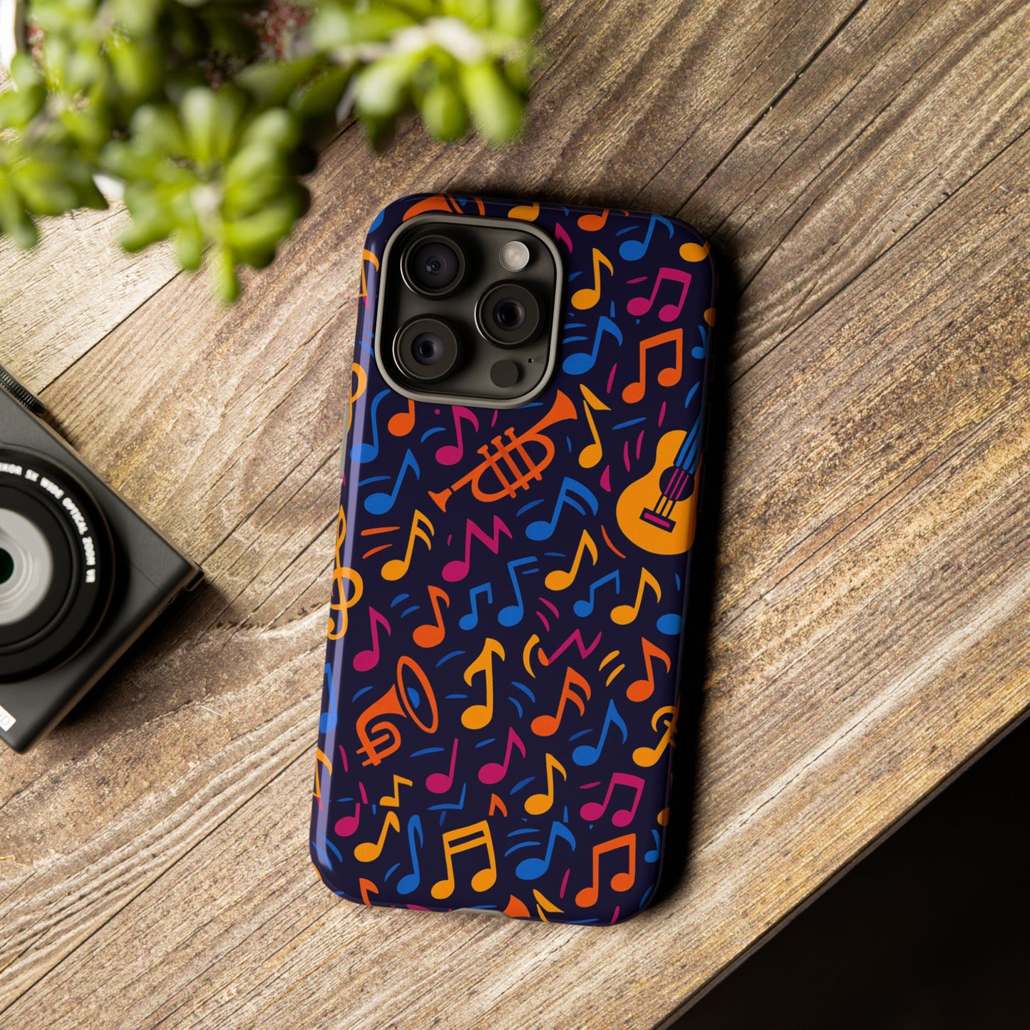 multicolour music themed protective phone case with 3d design for stylish protection – compatible with iphone 13, 14, 15 & 16 – all models including pro, pro max & plus