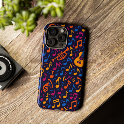 Multicolour Music Themed Protective Phone Case with 3D Design for Stylish Protection – Compatible with iPhone 13, 14, 15 & 16 – All Models Including Pro, Pro Max & Plus