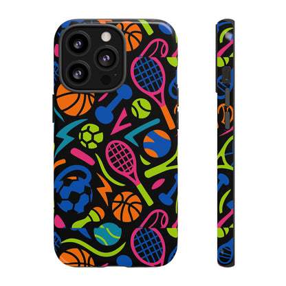 Vibrant 3D Sport-Themed Protective Phone Case in Multicolour Design for Active Lifestyle Compatible with iPhone 13, 14, 15 & 16 – All Models Including Pro, Pro Max & Plus