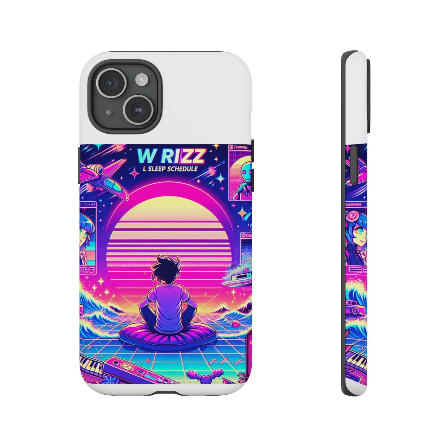 w rizz l sleep schedule protective phone case for anime lovers
