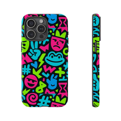 Vibrant Emoji Pattern Protective Phone Case Colourful 3D Design Stylish Protection for Unisex Smartphones Compatible with iPhone 13, 14, 15 & 16 – all models including Pro, Pro Max & Plus