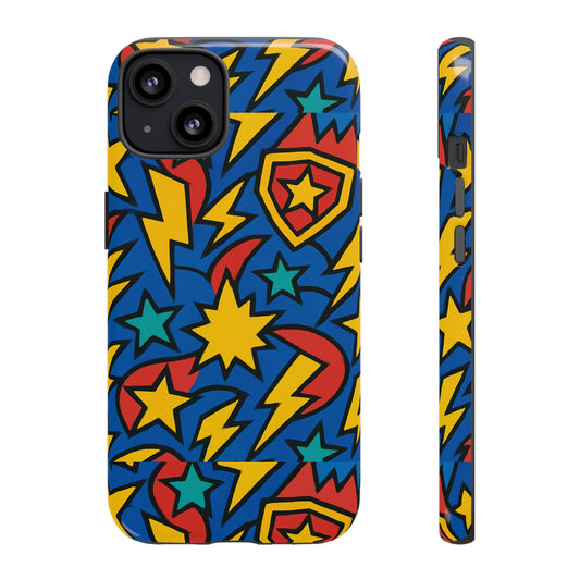 Multicolour Superhero Phone Case with 3D Design for Playful Protection Compatible with iPhone 13, 14, 15 & 16 – all models including Pro, Pro Max & Plus