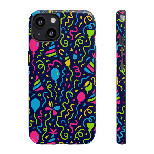 Vibrant 3D Wrap Protective Phone Case with Multicolour Party Design for Playful Smartphone Accessories Compatible with iPhone 13, 14, 15 & 16 – all models including Pro, Pro Max & Plus