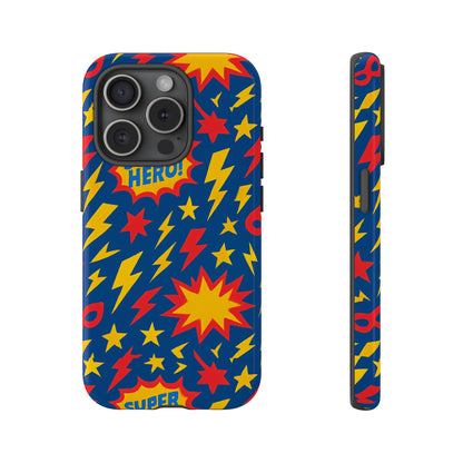 Vibrant 3D Superhero Phone Case – Colourful Retro Design for Kids and Adults – Stylish Protection Compatible with iPhone 13, 14, 15 & 16 – All Models Including Pro, Pro Max & Plus