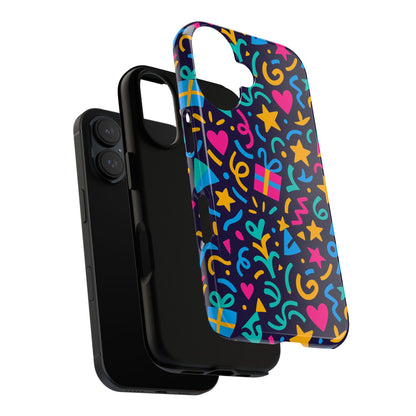 Vibrant Multicolour Retro Phone Case with Fun 3D Design for Stylish Protection and Unique Expression Compatible with iPhone 13, 14, 15 & 16 – all models including Pro, Pro Max & Plus