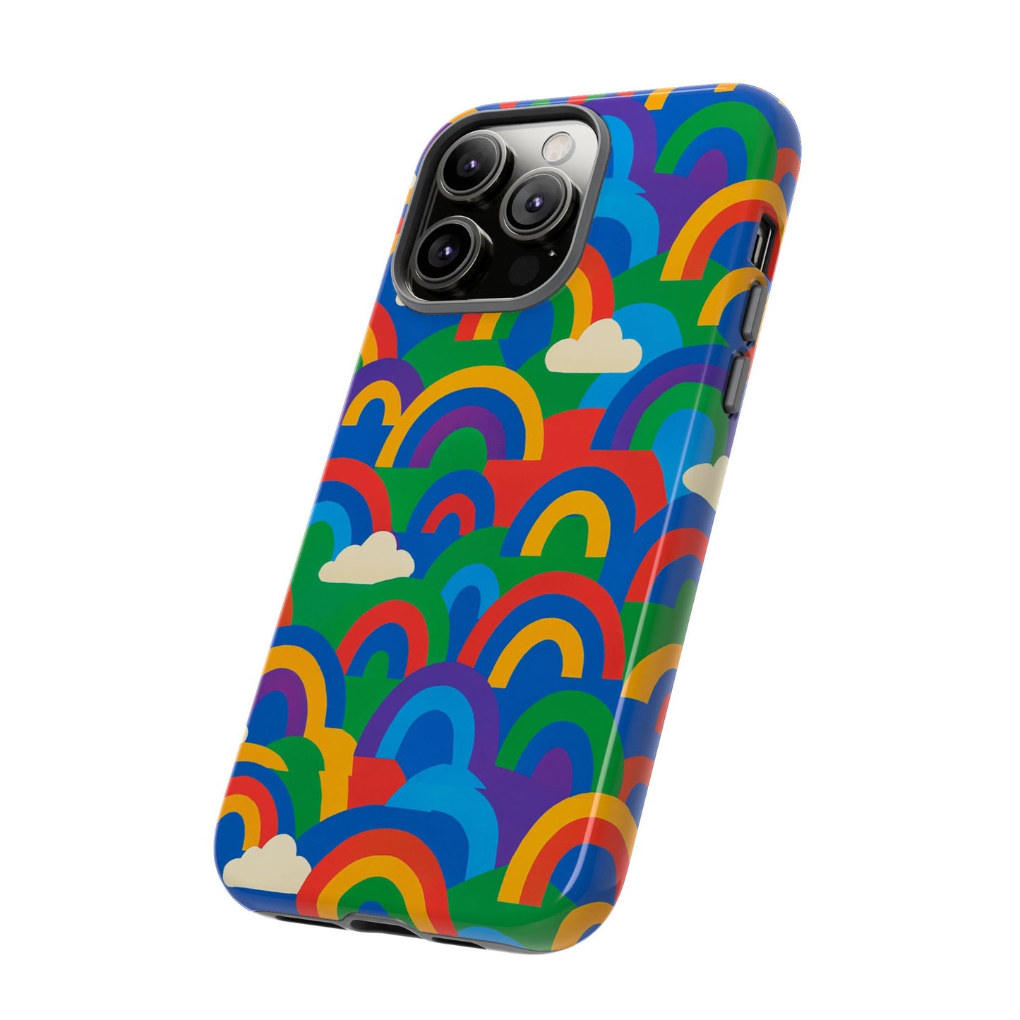 multicolour 3d rainbow phone case for trendy men and women unique playful design stylish protection compatible with iphone 13, 14, 15 & 16 – all models including pro, pro max & plus