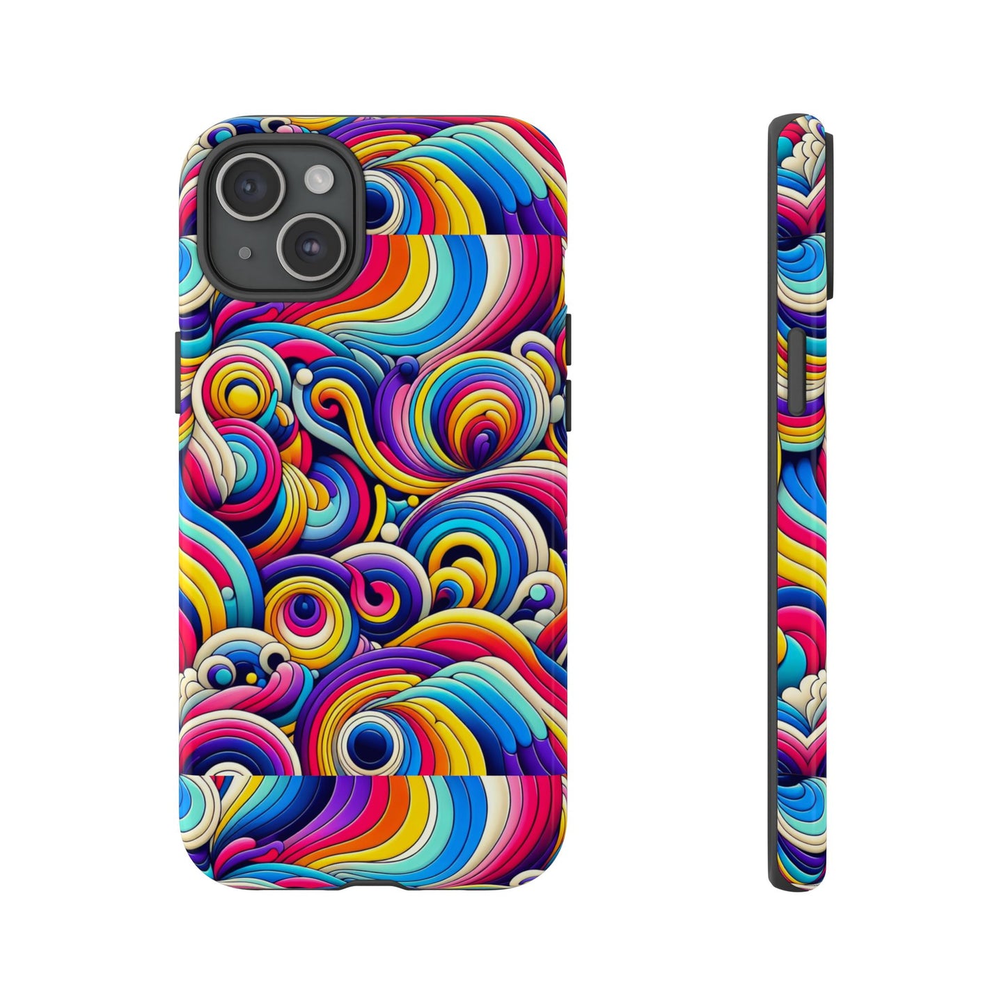 pattern image 5 vibrant shockproof phone case for anime and comic fans - colourful abstract art style, durable protective cover compatible with iphone 13, 14, 15 & 16 – all models including pro, pro max & plus