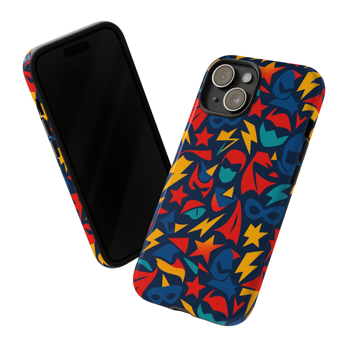 vibrant superhero protective phone case with 3d wrap design – stylish unisex protection for smartphones compatible with iphone 13, 14, 15 & 16 – all models including pro, pro max & plus