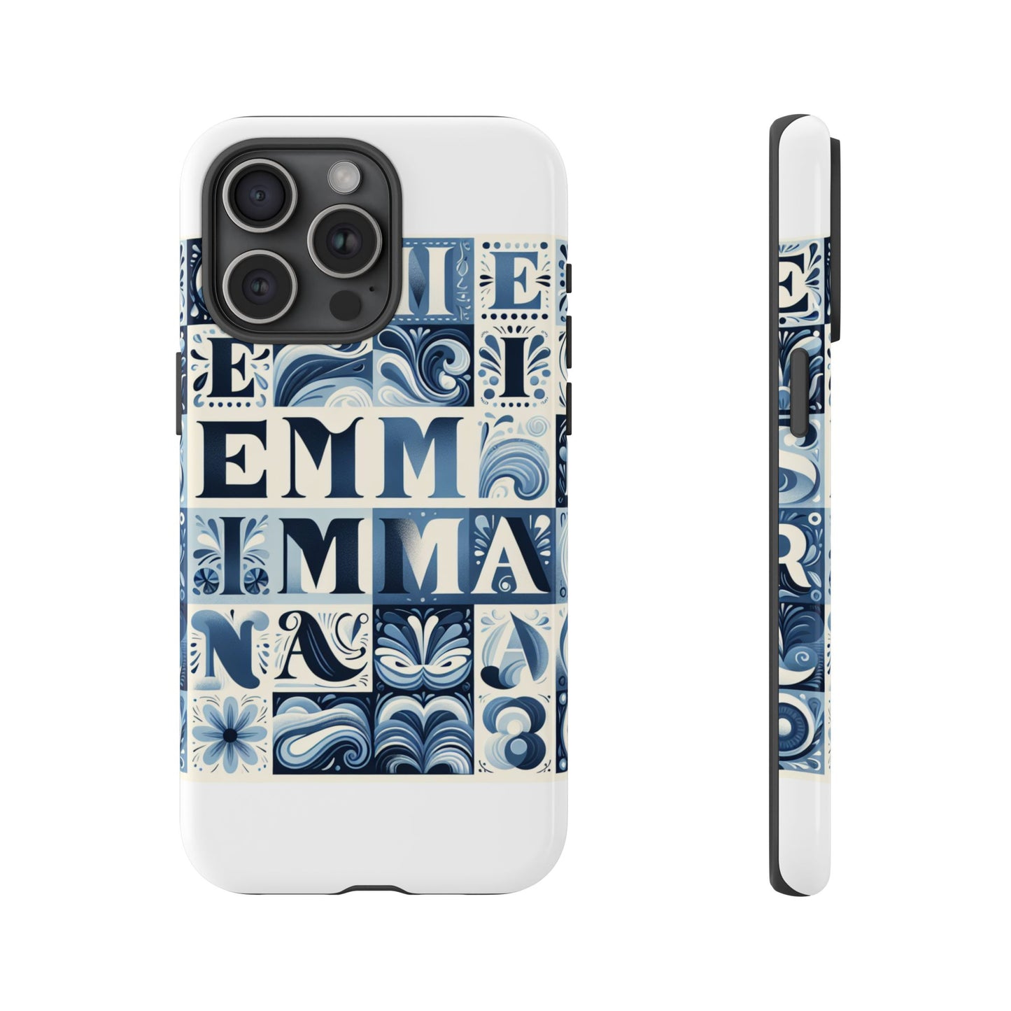 vibrant 3d alphabet design protective phone case in blue for stylish smartphone accessories compatible with iphone 13, 14, 15 & 16 – all models including pro, pro max & plus