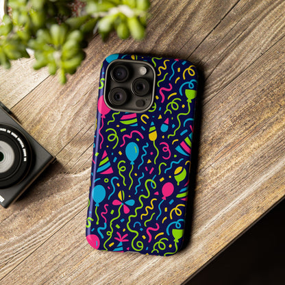 Vibrant 3D Wrap Protective Phone Case with Multicolour Party Design for Playful Smartphone Accessories Compatible with iPhone 13, 14, 15 & 16 – all models including Pro, Pro Max & Plus