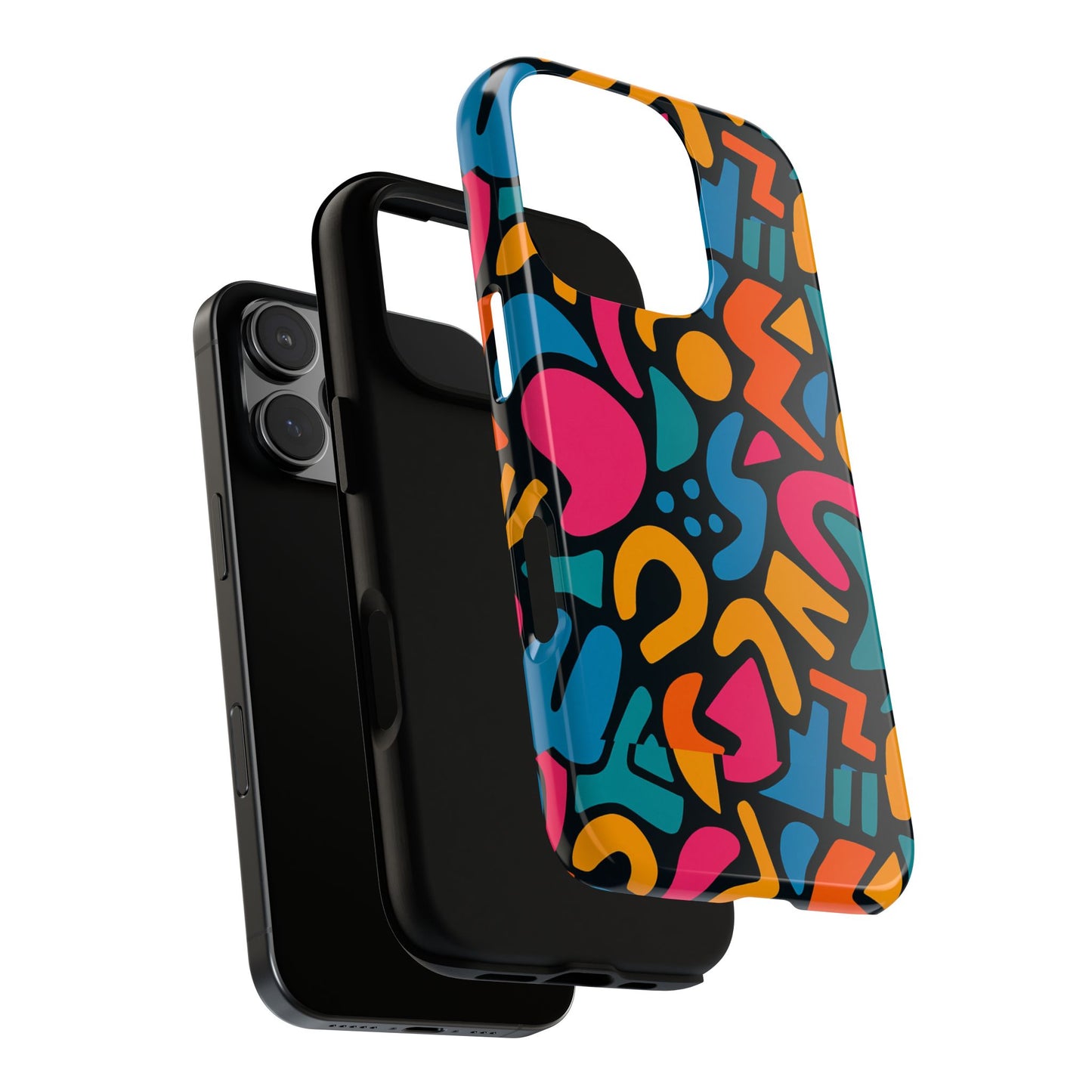 vibrant multicolour abstract 3d wrap phone case for stylish protection, unisex smartphone cover, compatible with iphone 13, 14, 15 & 16 – all models including pro, pro max & plus