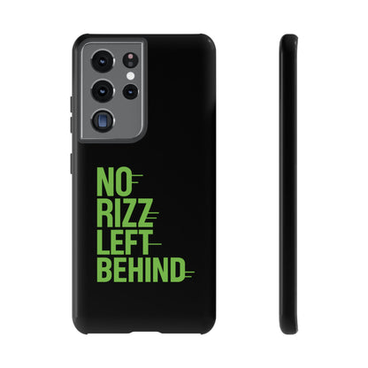 Tough Phone Case - No Rizz Left Behind, Durable Protection, Shock Absorbent, Stylish Design, Perfect Gift for Adults, Supports Wireless Charging, UV Protected, Lightweight Accessory