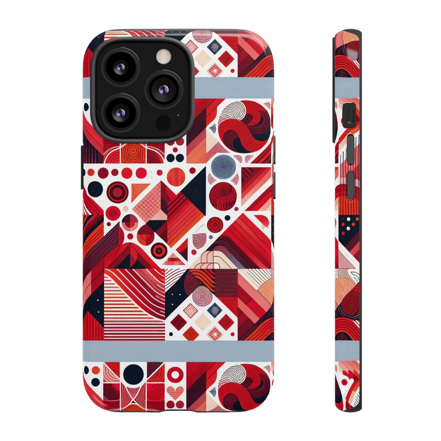pattern image 8 vibrant shockproof phone case for kids and teens with abstract geometric design compatible with iphone 13, 14, 15 & 16 – all models including pro, pro max & plus