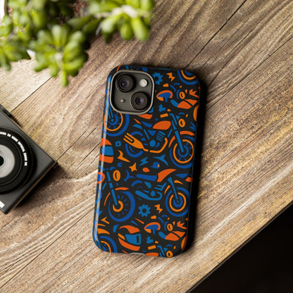 Vibrant Motorcycle Phone Case in Multicolour Design for Stylish Protection Compatible with iPhone 13, 14, 15 & 16 – All Models Including Pro, Pro Max & Plus