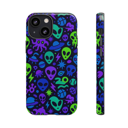 Vibrant 3D Alien and Space Design Protective Phone Case for Unisex Smartphone Accessories Compatible with iPhone 13, 14, 15 & 16 – All Models Including Pro, Pro Max & Plus