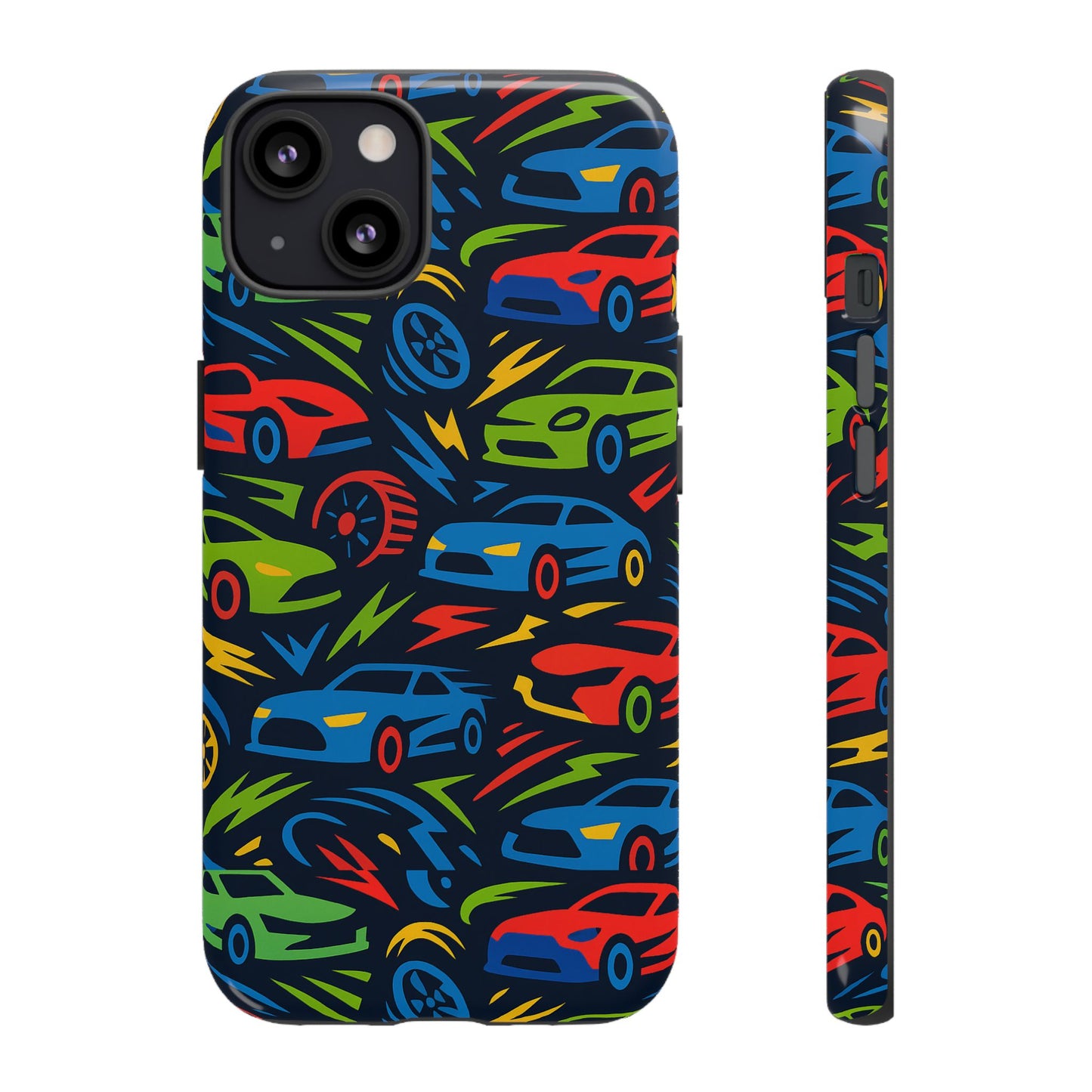 vibrant 3d car design protective phone case – fun retro style for kids and adults – stylish protection – compatible with iphone 13, 14, 15 & 16 – all models including pro, pro max & plus