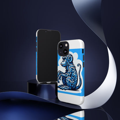 Vibrant 3D Monkey Design Phone Case in Blue – Stylish Protection for Smartphones Compatible with iPhone 13, 14, 15 & 16 – All Models Including Pro, Pro Max & Plus