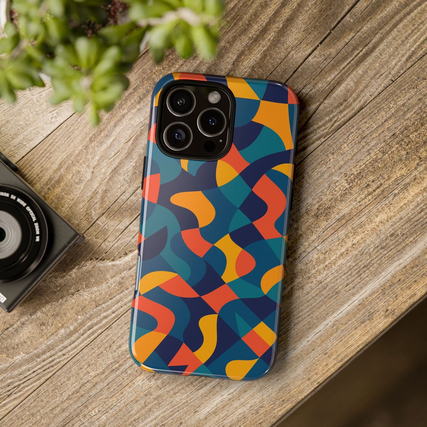 vibrant multicolour abstract phone case for stylish protection compatible with iphone 13, 14, 15 & 16 – all models including pro, pro max & plus