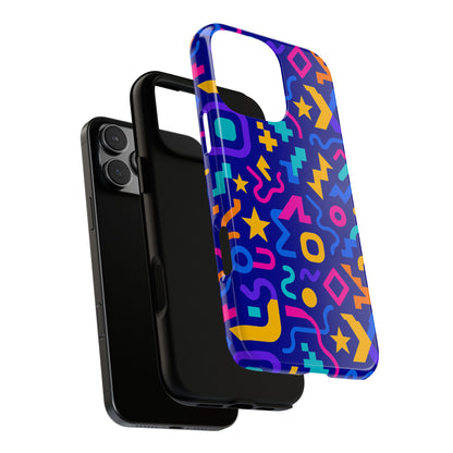 Vibrant Geometric Protective Phone Case with 3D Wrap Design – Playful Accessory for Self-Expression Compatible with iPhone 13, 14, 15 & 16 – all models including Pro, Pro Max & Plus