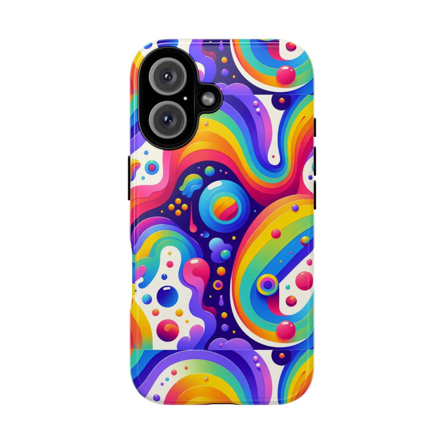 pattern image 6 vibrant shockproof phone case for anime and comic fans with retro psychedelic design compatible with iphone 13, 14, 15 & 16 – all models including pro, pro max & plus