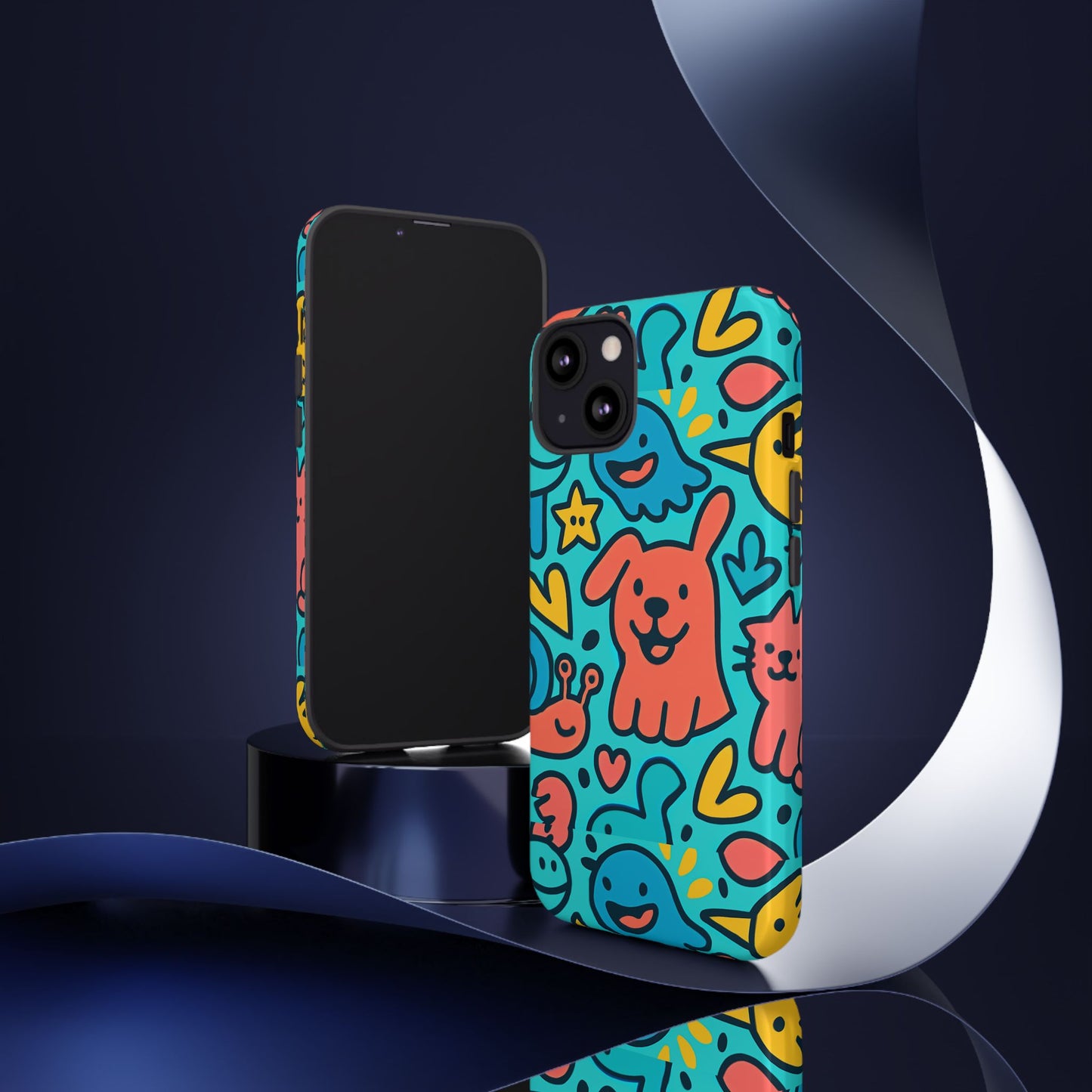 vibrant colourful protective phone case with fun animal cartoon design – stylish protection for kids and adults compatible with iphone 13, 14, 15 & 16 – all models including pro, pro max & plus