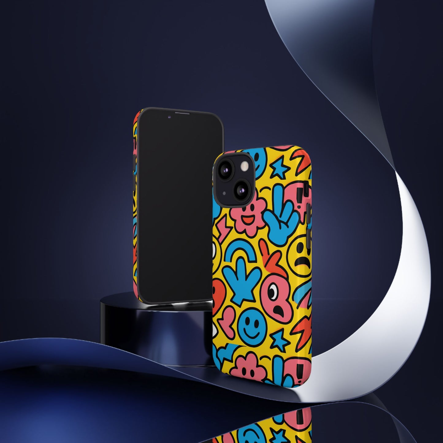 vibrant emoji phone case with fun 3d multicolour design, playful protective cover for kids and teens, compatible with iphone 13, 14, 15 & 16 – all models including pro, pro max & plus