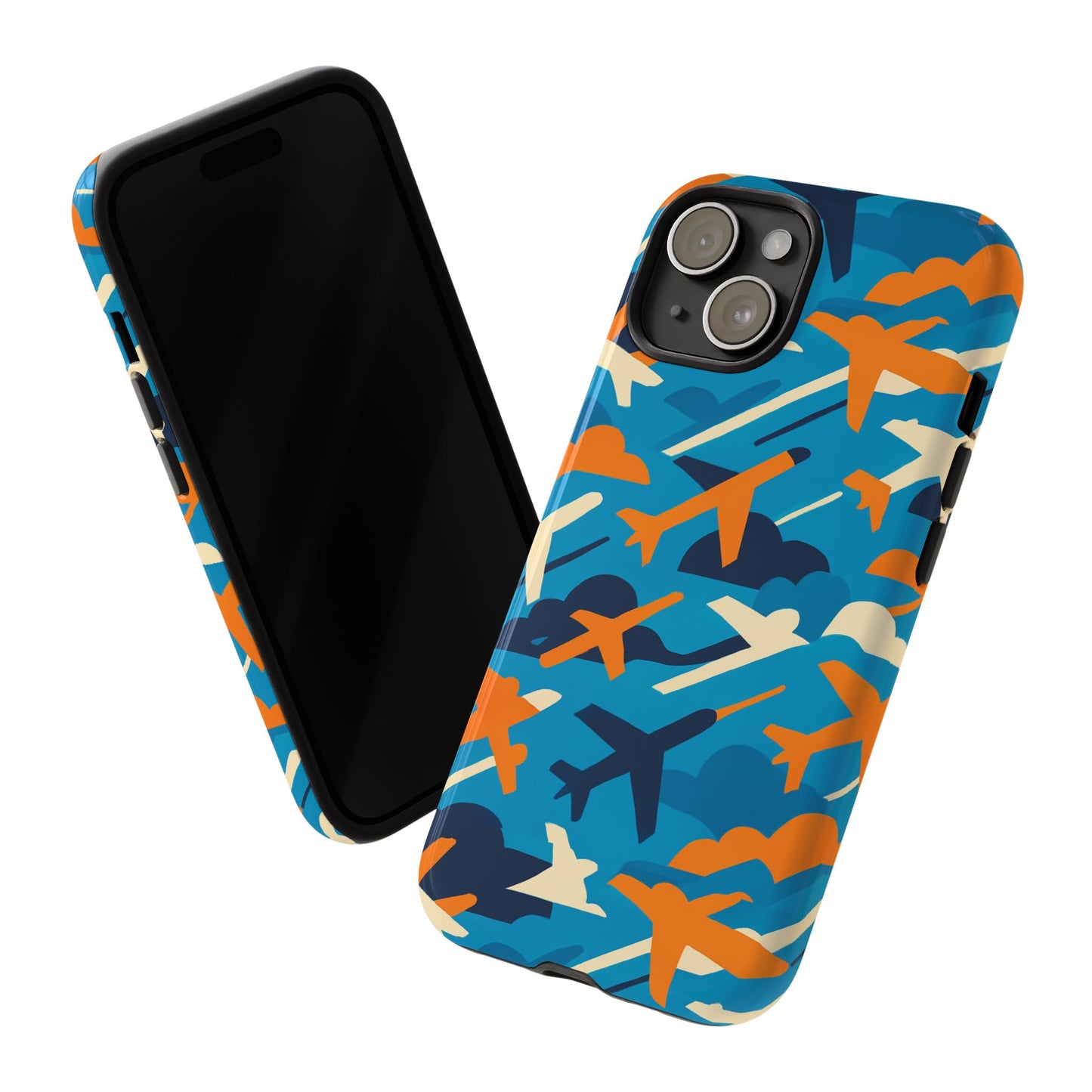 vibrant aviation-themed protective phone case with 3d wrap design – stylish accessory for self-expression – compatible with iphone 13, 14, 15 & 16 – all models including pro, pro max & plus