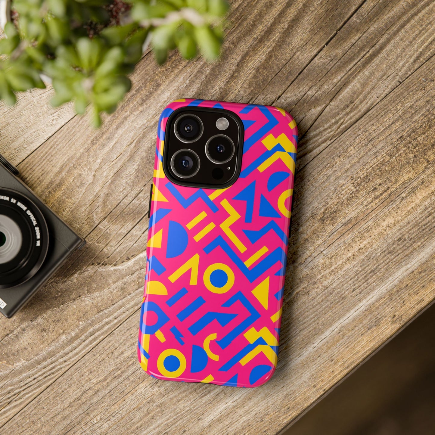 vibrant geometric 3d wrap protective phone case with multicolour design for unique style compatible with iphone 13, 14, 15 & 16 – all models including pro, pro max & plus
