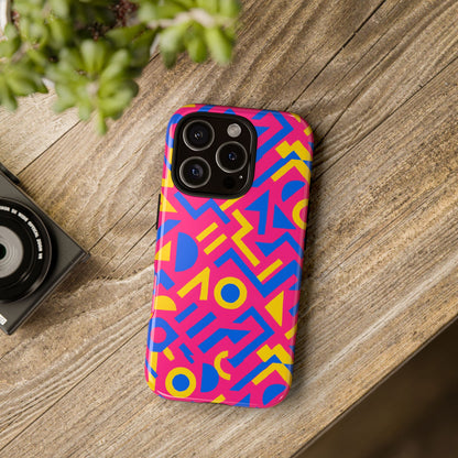Vibrant Geometric 3D Wrap Protective Phone Case with Multicolour Design for Unique Style Compatible with iPhone 13, 14, 15 & 16 – all models including Pro, Pro Max & Plus
