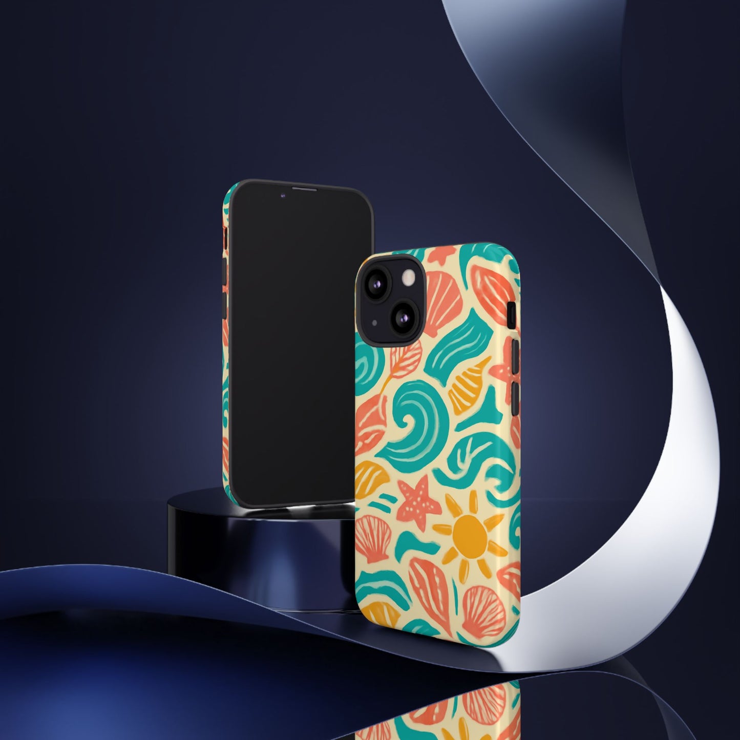 vibrant beach style protective phone case with 3d wrap design for stylish protection – compatible with iphone 13, 14, 15 & 16 – all models including pro, pro max & plus