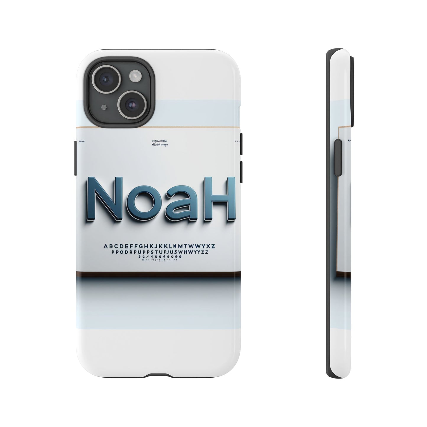 stylish 3d text phone case with modern design in blue – trendy protection for individuals – compatible with iphone 13, 14, 15 & 16 – all models including pro, pro max & plus