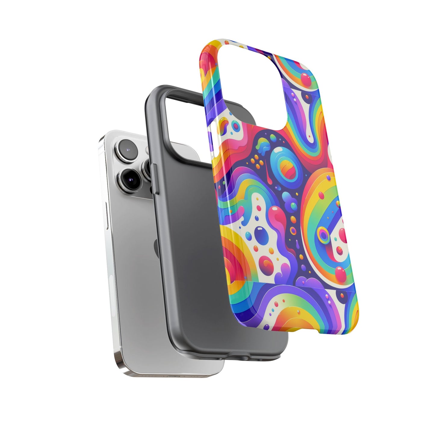 pattern image 6 vibrant shockproof phone case for anime and comic fans with retro psychedelic design compatible with iphone 13, 14, 15 & 16 – all models including pro, pro max & plus