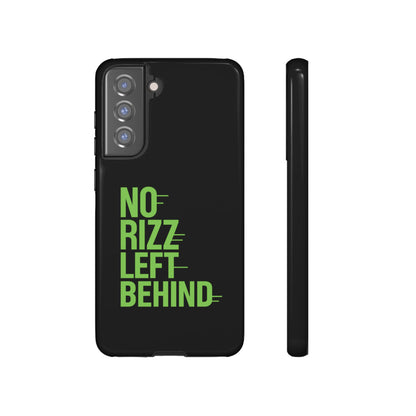 Tough Phone Case - No Rizz Left Behind, Durable Protection, Shock Absorbent, Stylish Design, Perfect Gift for Adults, Supports Wireless Charging, UV Protected, Lightweight Accessory