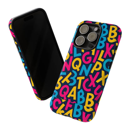 Multicolour 3D Wrap Phone Case with Playful Alphabet Design – Stylish Protection for Smartphones Compatible with iPhone 13, 14, 15 & 16 – All Models Including Pro, Pro Max & Plus