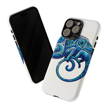 Vibrant 3D Wrap Protective Phone Case with Blue Chameleon Design, Creative Accessory for Unique Style, Compatible with iPhone 13, 14, 15 & 16 – all models including Pro, Pro Max & Plus