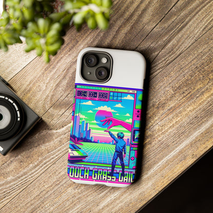 Touch Grass Daily 3D Wrap Protective Phone Case for Smartphones, Durable Shock Absorption, UV Protected, Unique Anime Design, Fun Gift for Tech Enthusiasts