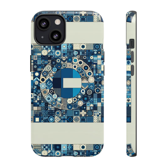 Blue Alphabet E Letter Phone Case with 3D Wrap and Shock Absorption for Kids and Teens Stylish Protective Cover